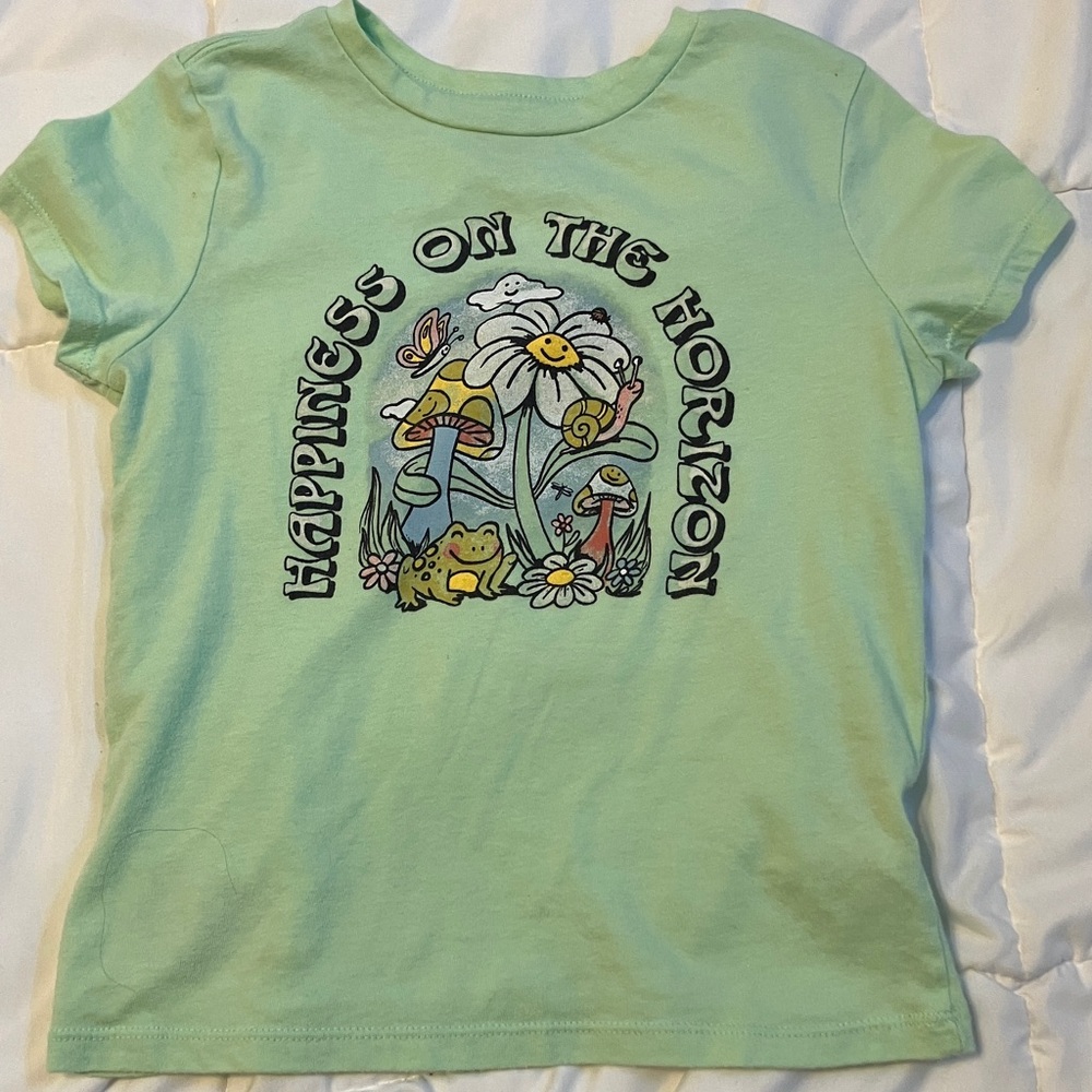 Old Navy Girls T-Shirt Trio - Mint, Cream, and Striped - Picture 2 of 11